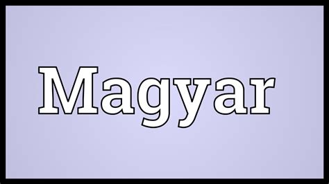 magyar meaning in english